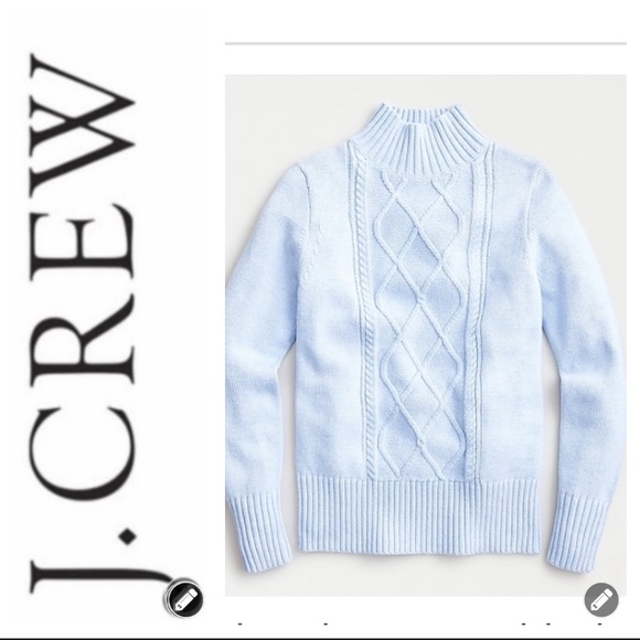 J. Crew Sweaters - J.Crew Mockneck Center Cable Sweater EUC